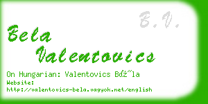 bela valentovics business card